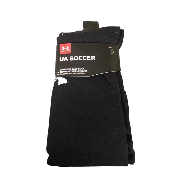Mens Under Armour SoccerTeam Over-The-Calf Socks Black Sz M 1 Pair NWT Athletic - Picture 2 of 5